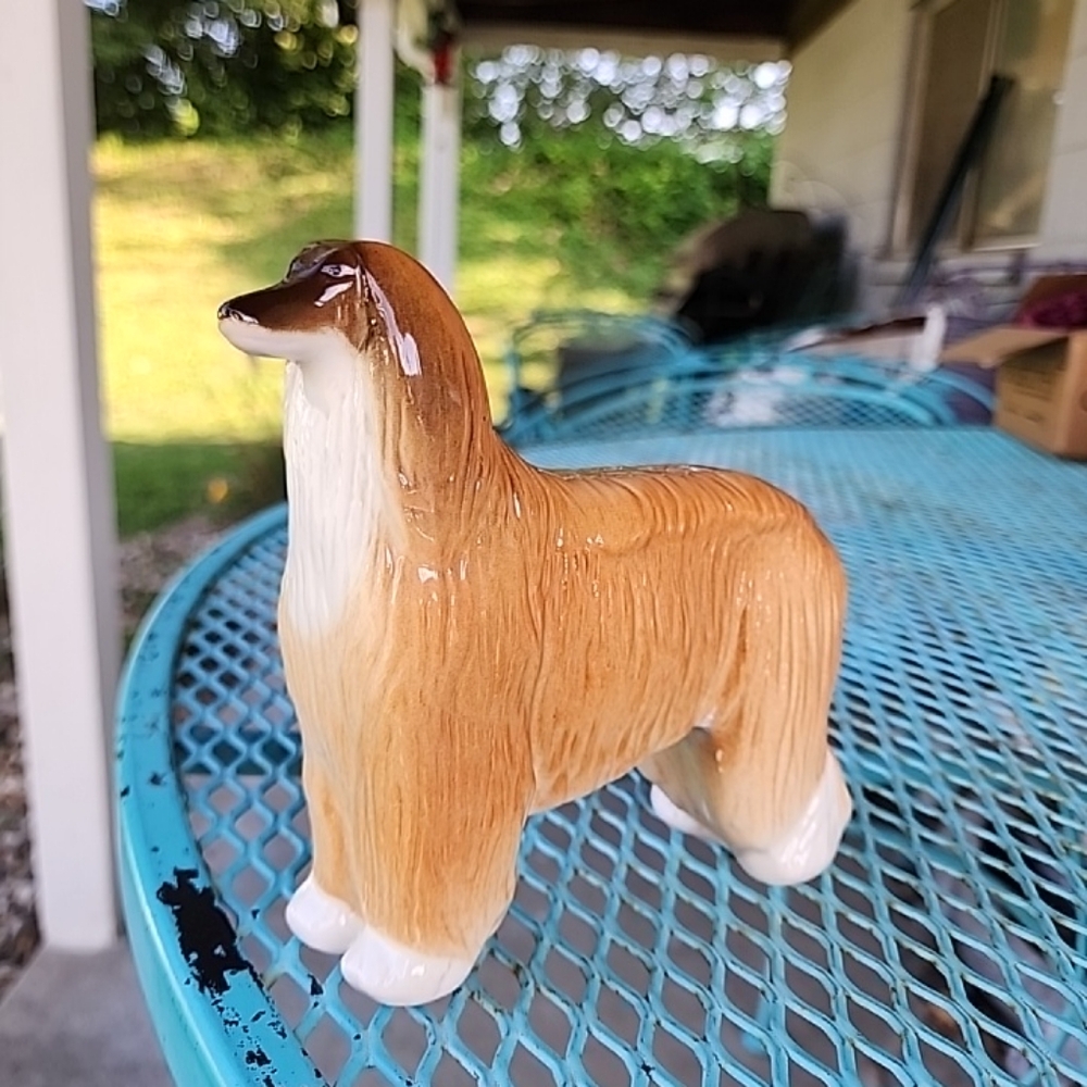 Vintage Lomonosov Porcelain Afghan Dog Figurine USSR